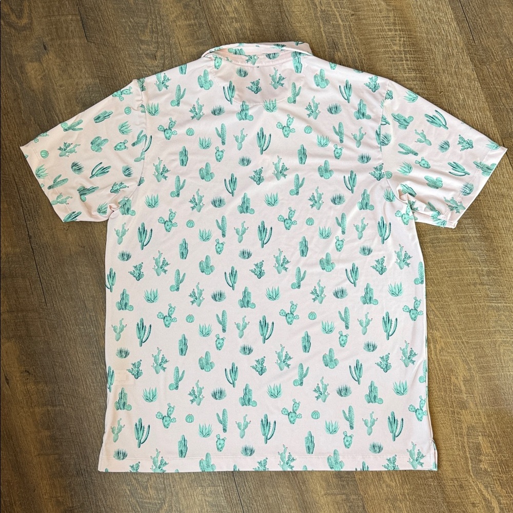 Bad Birdie Men’s Thorn In Your Side Cactus Print Performance Golf Polo Size XL - Picture 7 of 12